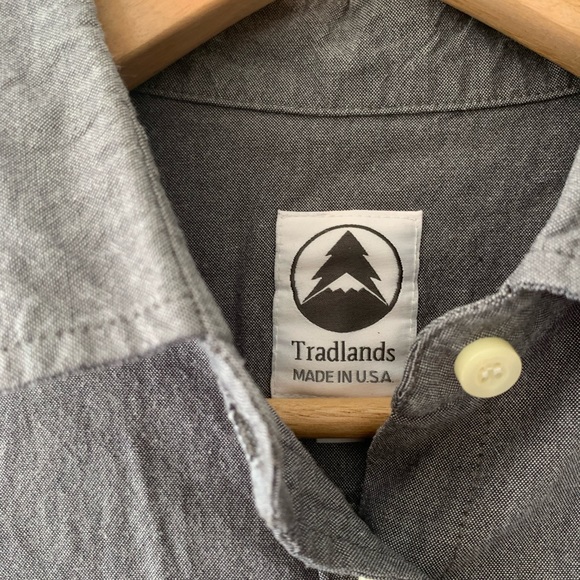 Grey/blue Cotton Tradlands Button Down - Picture 2 of 11